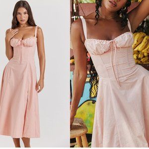 HOUSE OF CB 'Carmen' Baby Pink Bustier Sundress NWOT